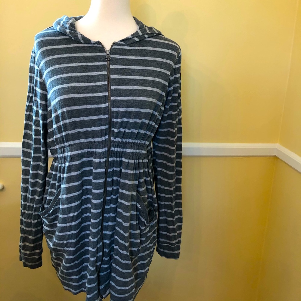 Motherhood Maternity gray striped sweatshirt